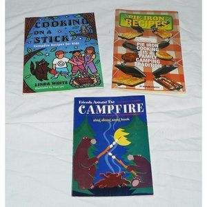 Lot of 3 Camping Theme Books - Campfire Sing-A-Long, Campfire & Pie Iron Recipes